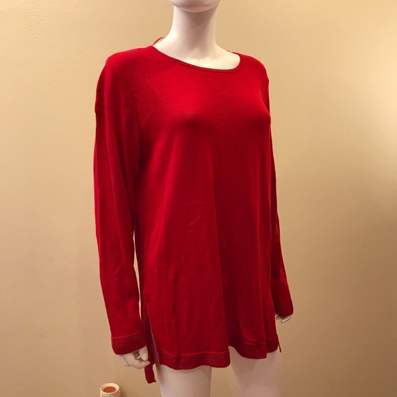 Apt 9 Red Tango Tunic Sweater With Infinity Scarf NEW Womens Plus Size 0X 14W - Picture 6 of 13